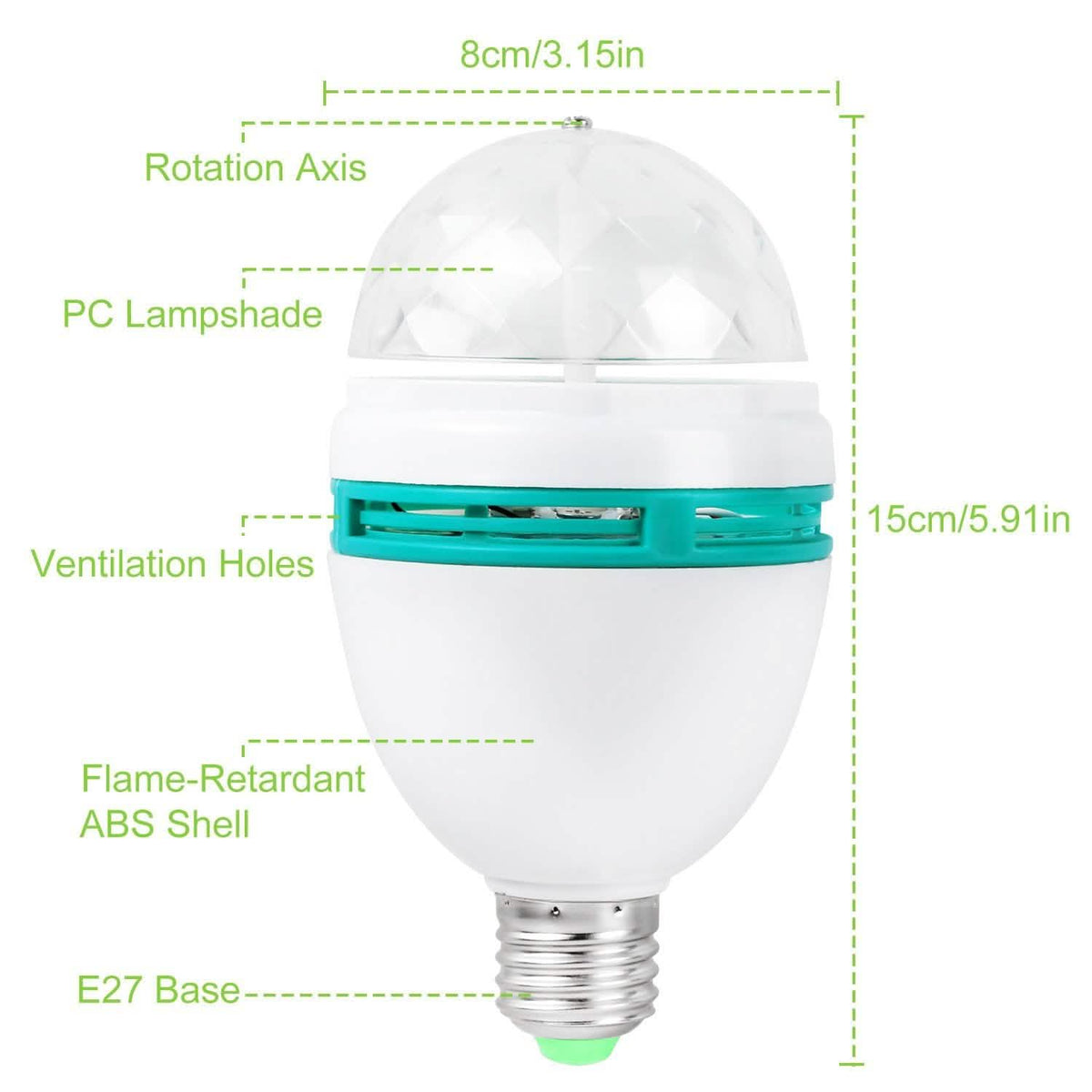 E27 3W Rotating RGB LED Light Bulb Indoor Lighting - Tophatter Daily Deals