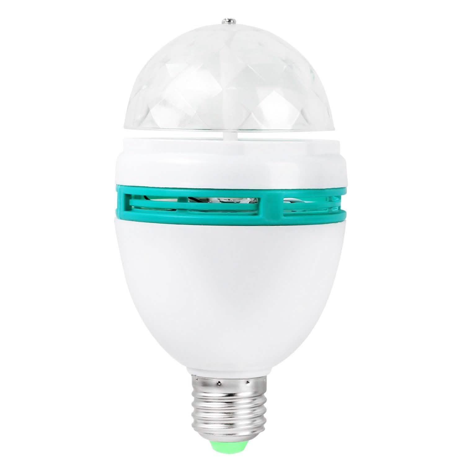 E27 3W Rotating RGB LED Light Bulb Indoor Lighting - Tophatter Daily Deals