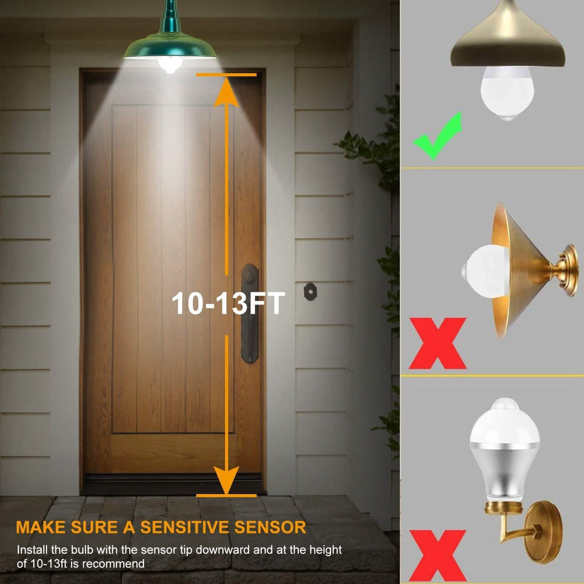 E27 Motion Sensor Light Bulb 1000LM 6500K Dust to Dawn Automatic Outdoor Lighting - Tophatter Daily Deals