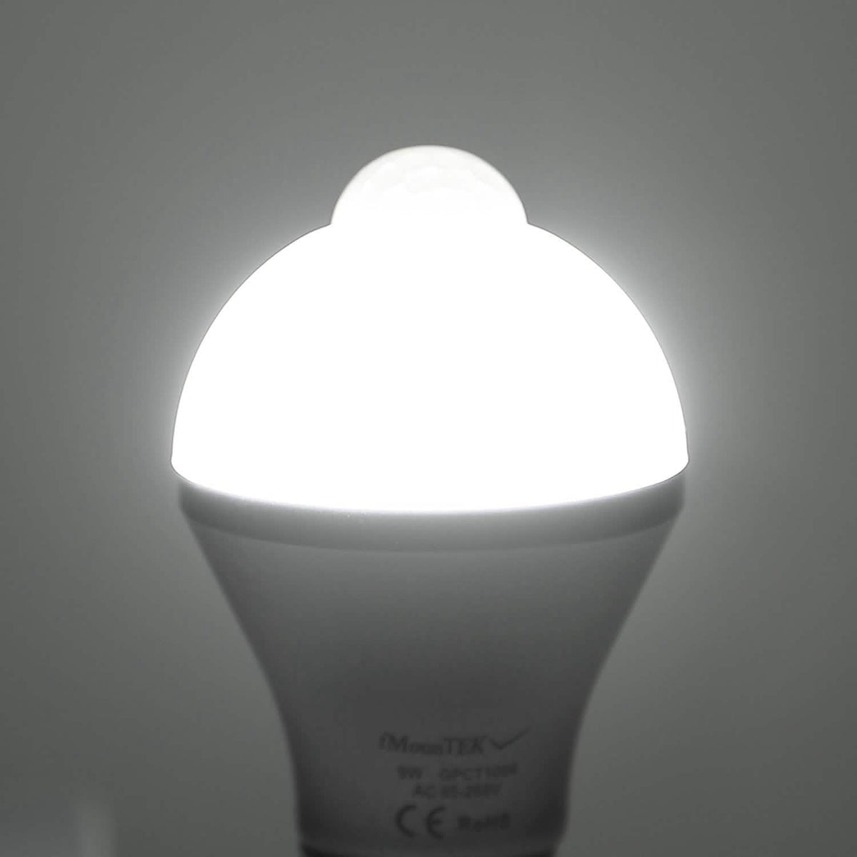 E27 Motion Sensor Light Bulb 1000LM 6500K Dust to Dawn Automatic Outdoor Lighting - Tophatter Daily Deals