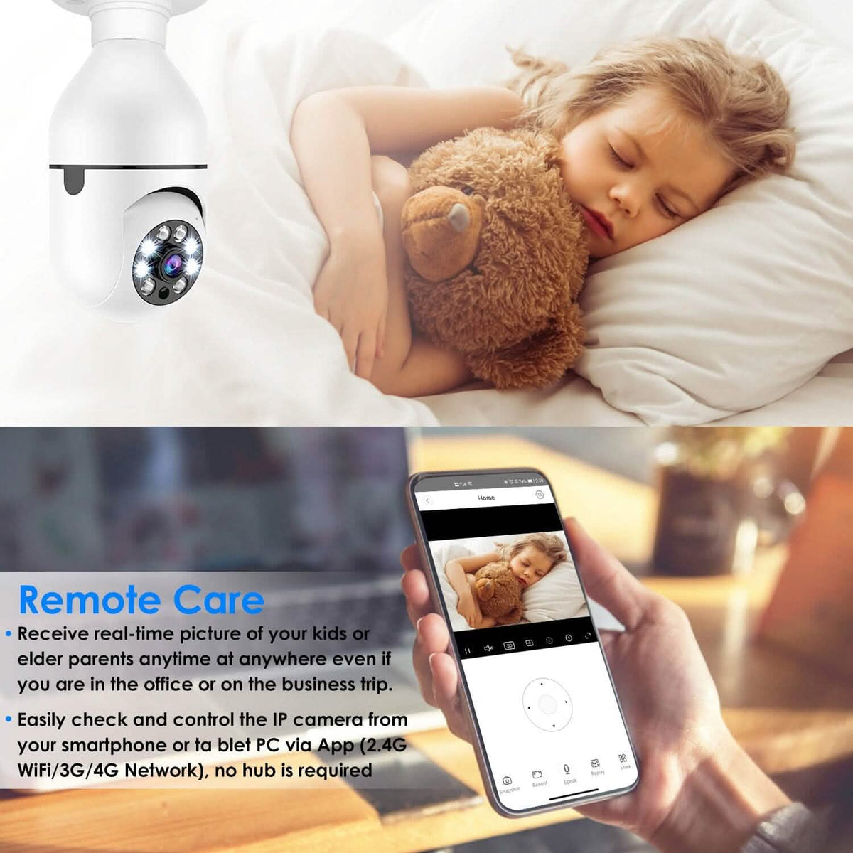 E27 WiFi Bulb Camera 1080P FHD WiFi IP Pan Tilt Security Surveillance Camera Smart Home & Security - Tophatter Daily Deals