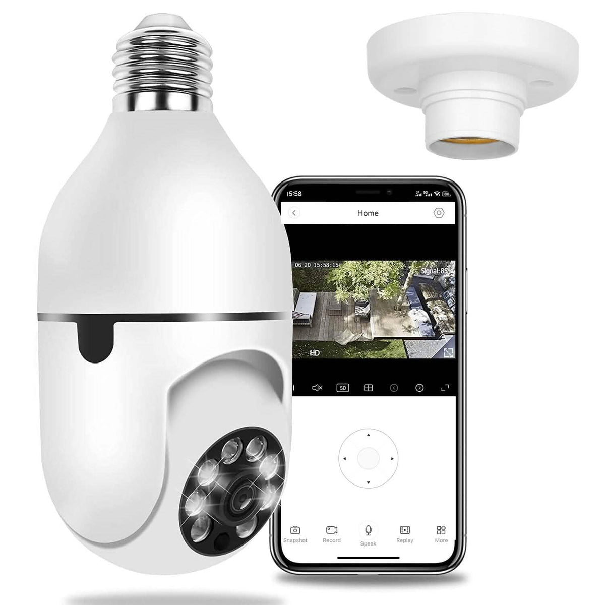 E27 WiFi Bulb Camera 1080P FHD WiFi IP Pan Tilt Security Surveillance Camera Smart Home & Security - Tophatter Daily Deals