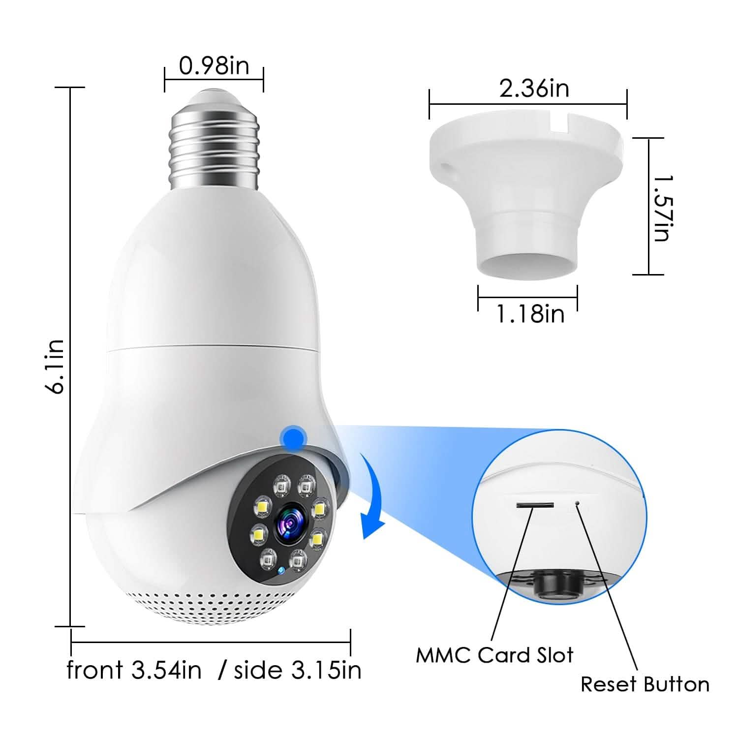 E27 WiFi Bulb Camera 1080P FHD WiFi IP Pan Tilt Security Surveillance Camera Smart Home & Security - Tophatter Daily Deals