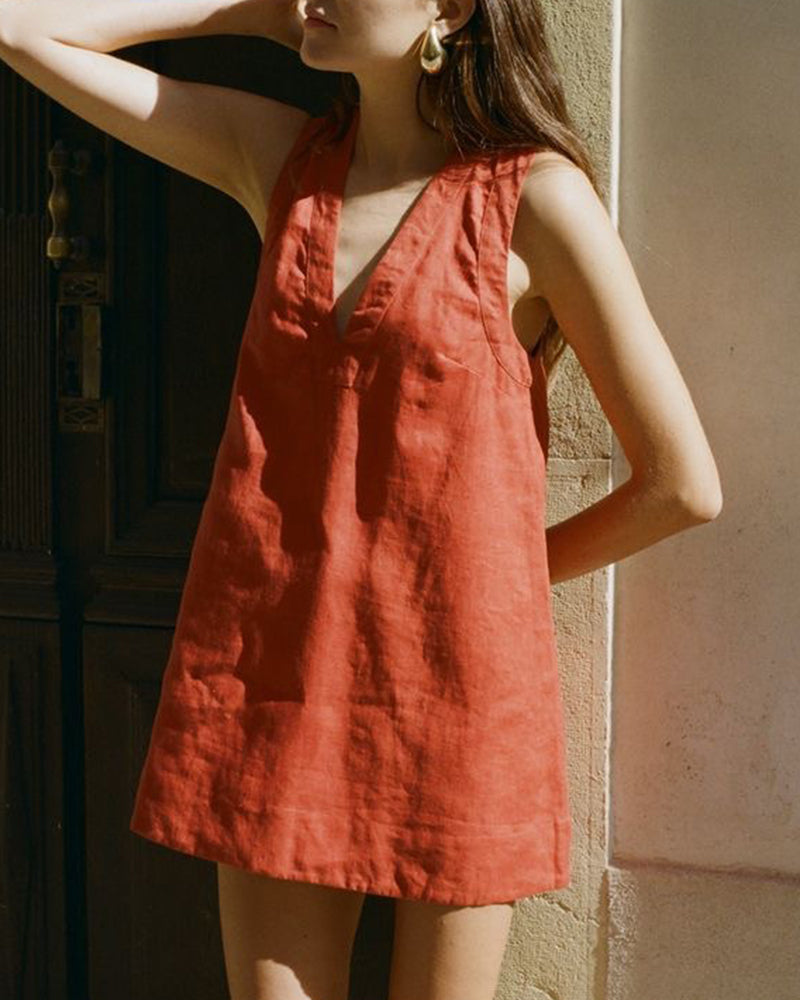 Sleeveless Loose Mini Dress Red Mini Dresses - Tophatter Daily Deals