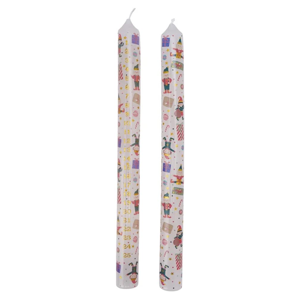 Set of 2 Santas Workshop Christmas Advent Candles | Advent Christmas Candles Advent Candle - Tophatter Daily Deals
