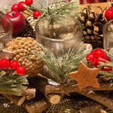 Handcrafted Christmas Triple Tealight Candle Holder ~ Xmas Table Centrepiece Candle Holder - Tophatter Daily Deals