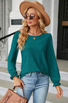 Round Neck Flounce Sleeve T-Shirt Turquoise Women's T-Shirts - Tophatter Daily Deals