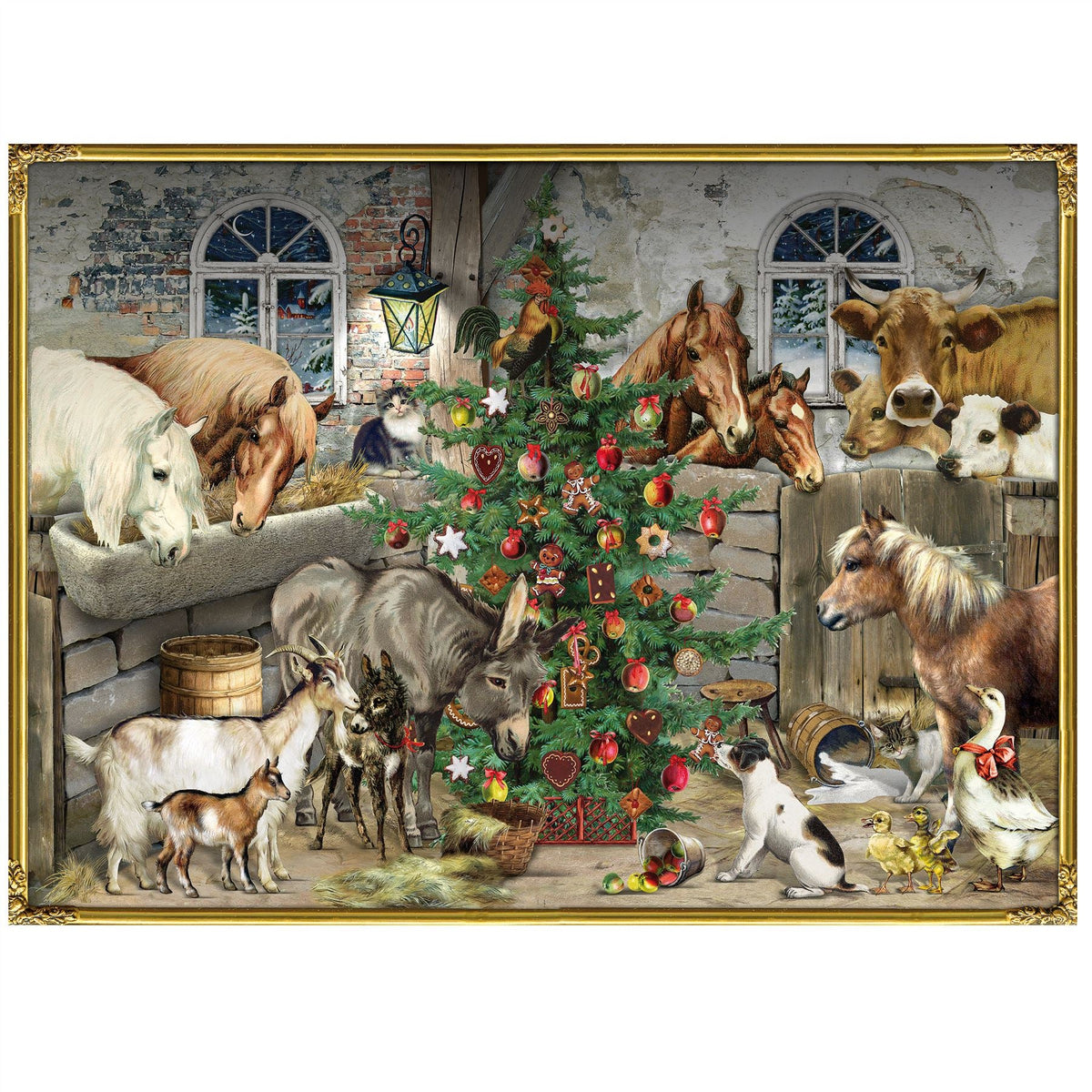 Large Christmas Advent Calendar Christmas At The Farm | Animal Advent Calendar Traditional Advent Calendar | Picture Advent Calendar Paper Advent Calendar Advent Calendar - Tophatter Daily Deals