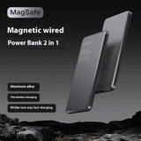 Aluminum Alloy Ultra-thin Double Pop-up Window Creative Magnetic Fast Charging Small Light Power Digital Display Mobile Power Supply Dark Gray 5000 MA 0 - Tophatter Daily Deals