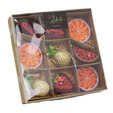 Set of 9 Fruit-Themed Christmas Tree Ornaments | Fruit Hanging Decorations Baubles - Tophatter Daily Deals