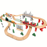 72pcs Wooden Train Set with Electric Train Toy Toys - Tophatter Daily Deals