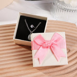 Bow Necklace Earrings Packaging Gift Box Pink7.3x7.3x3.7cm 0 - Tophatter Daily Deals