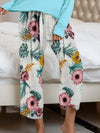 Round Neck Top and Printed Pants Lounge Set Loungewear Sets - Tophatter Daily Deals