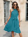 Tied Round Neck Sleeveless Dress Casual Dresses - Tophatter Daily Deals