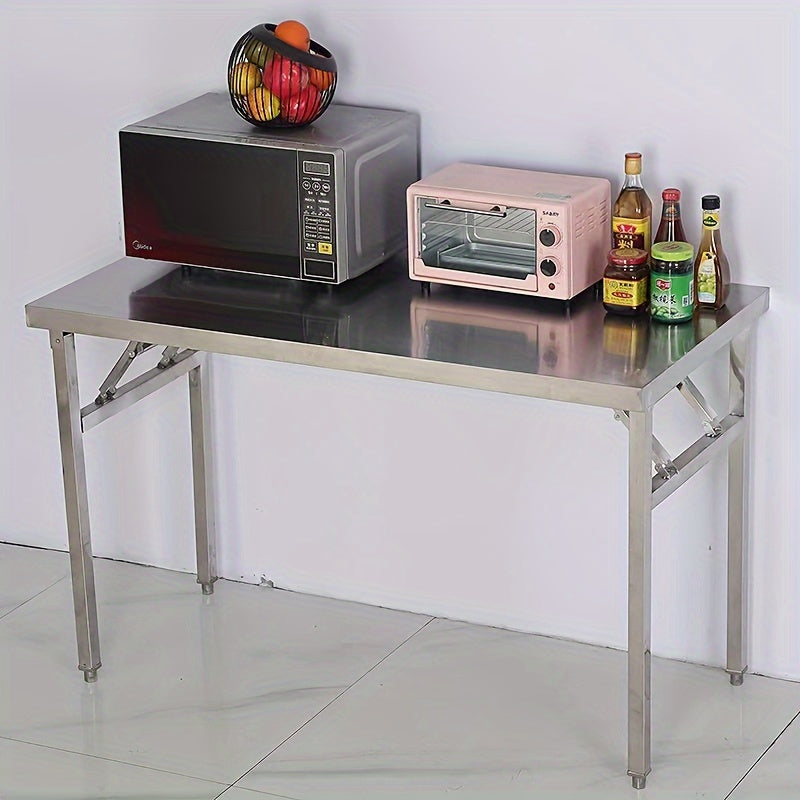 Folding Outdoor Stainless Steel Dining Table Folding Tables - Tophatter Daily Deals