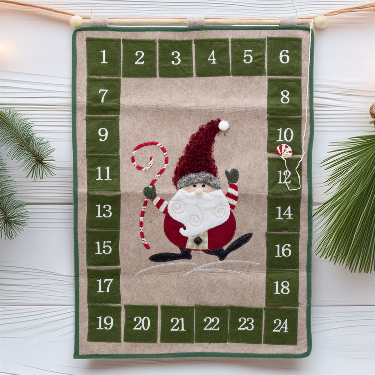 Fabric Santa Christmas Advent Calendar | 24-Pocket Hanging Calendar for Kids Advent Calendar - Tophatter Daily Deals