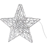 Silver Christmas Star Light | Silver Wire LED Standing Star Decoration - 30cm LED Light - Tophatter Daily Deals
