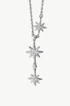 925 Sterling Silver 3 Star Drop Pendant Necklace Necklaces - Tophatter Daily Deals