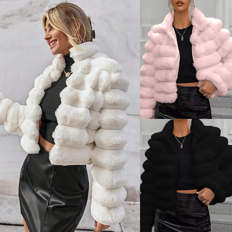 Autumn And Winter Imitation Fur Coat Short Women 0 - Tophatter Daily Deals