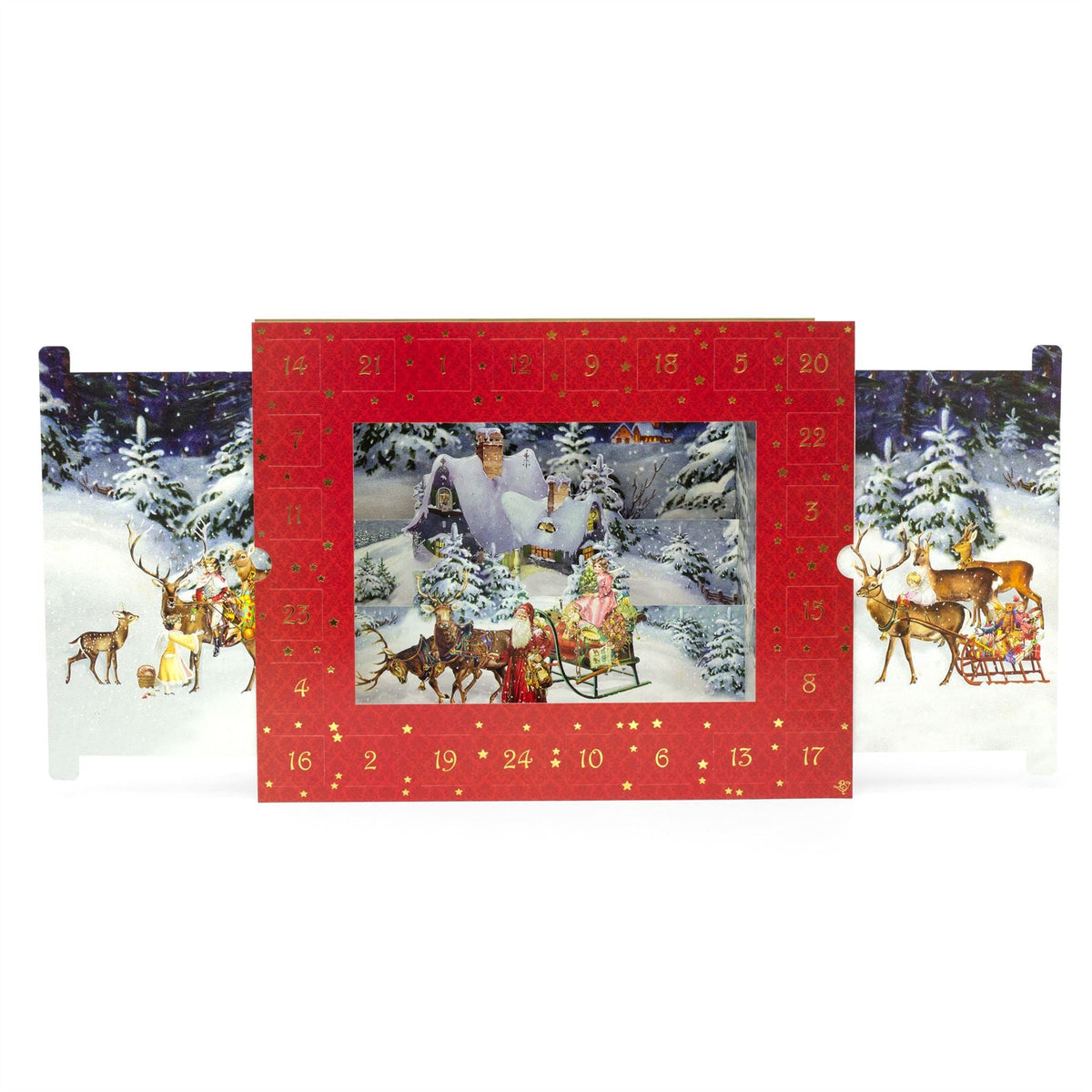 3D Winter Landscape Advent Calendar | Victorian Pull-Out Snow Scene 3D Countdown Advent Calendar - Tophatter Daily Deals