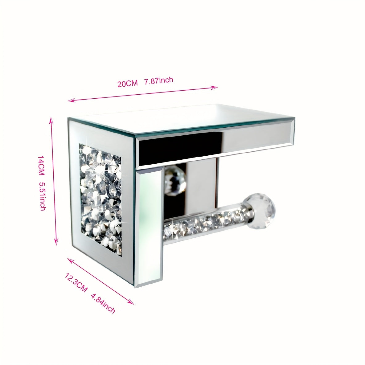Crystal Glass Tissue Box Holder Countertop Organizer Bathroom Accessories - Tophatter Daily Deals