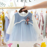 Baby Girl Autumn New Fake Two-piece Princess Gauze Skirt Blue 0 - Tophatter Daily Deals