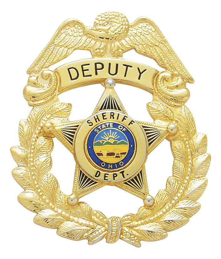 E402_S80 - Custom Engraved Badge by Smith & Warren - Tophatter's Weapons'N'Deals 5 Point Stars - Tophatter Daily Deals