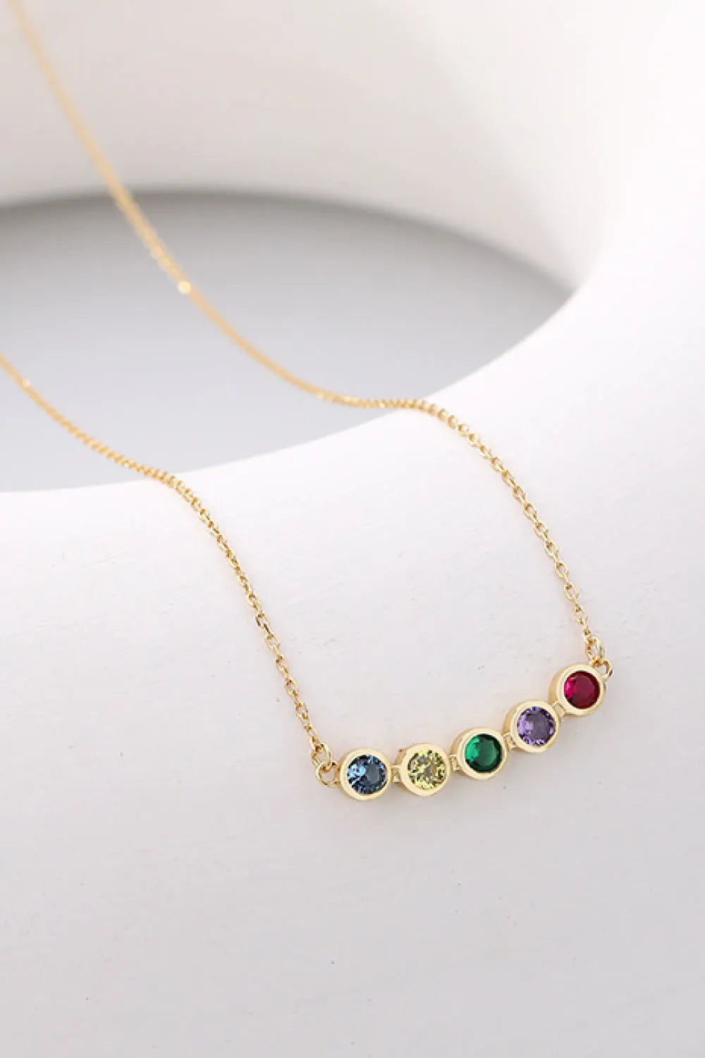 925 Sterling Silver Rainbow Cubic Zirconia Necklace Necklaces - Tophatter Daily Deals