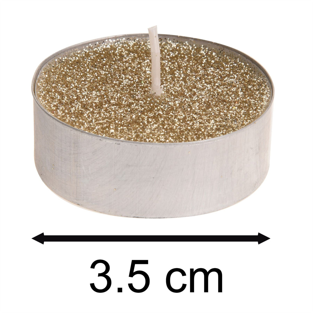 Pack Of 8 Gold Glitter Tealight Candles | Gold Wedding Christmas Tea Lights Candle - Tophatter Daily Deals