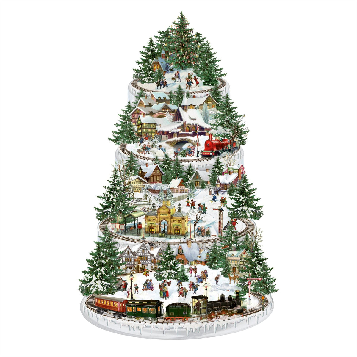 Christmas Advent Calendar The Christmas Railway | Christmas Train Advent Calendar Traditional Advent Calendar | Alpine Village Picture Advent Calendar Paper Advent Calendar Advent Calendar - Tophatter Daily Deals