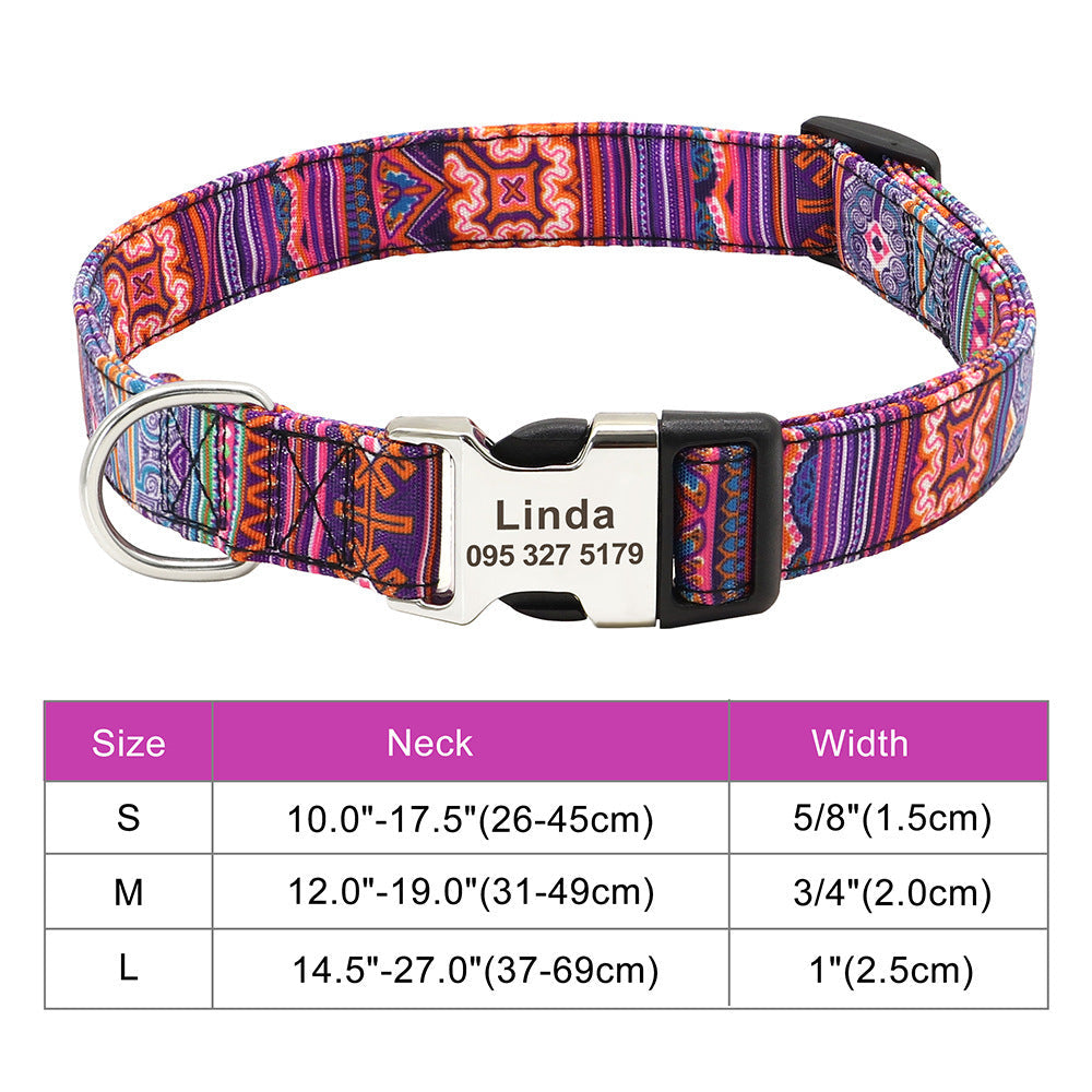 Adjustable Nylon Dog Collar Personalized Dogs Cat ID 030Orange 7 - Tophatter Daily Deals