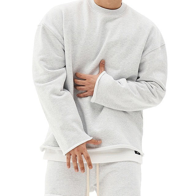 Oversized Mens Pullover Sweater - Crew Neck, Cotton, Casual White grey 3D Changing Face Moving Picture Frame - Tophatter Daily Deals