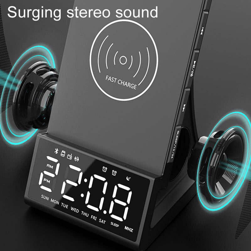 Bluetooth Speaker Phone Charging Speaker Alarm Clock Radio 0 - Tophatter Daily Deals