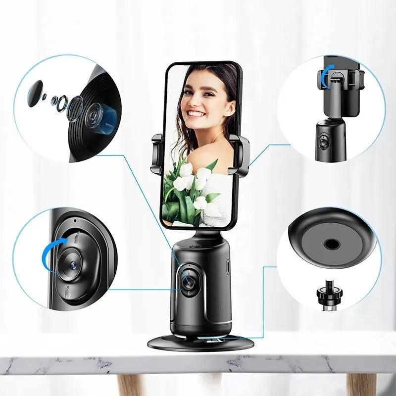 360 Auto Face Tracking Gimbal AI Smart Gimbal Face Tracking Auto Phone Holder For Smartphone Video Vlog Live Stabilizer Tripod 4 - Tophatter Daily Deals