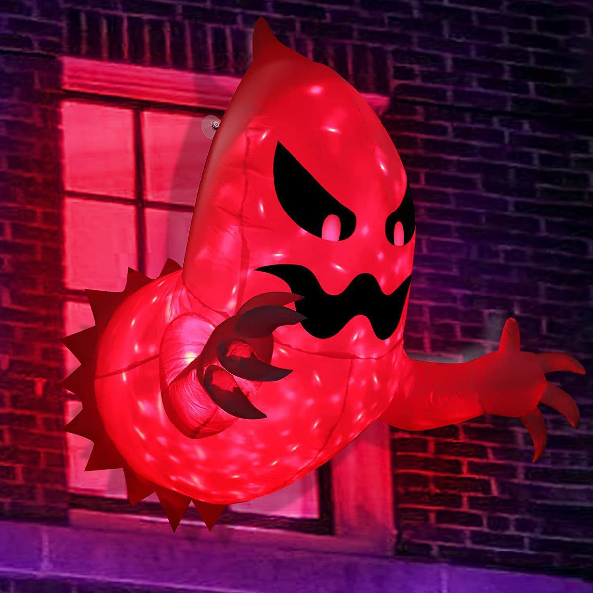 Inflatable Ghost 1.4m Polyester Yard Halloween Decor 3D Changing Face Moving Picture Frame - Tophatter Daily Deals