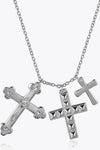 Inlaid Zircon Cross Pendant 925 Sterling Silver Necklace Necklaces - Tophatter Daily Deals