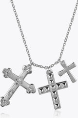 Inlaid Zircon Cross Pendant 925 Sterling Silver Necklace Necklaces - Tophatter Daily Deals