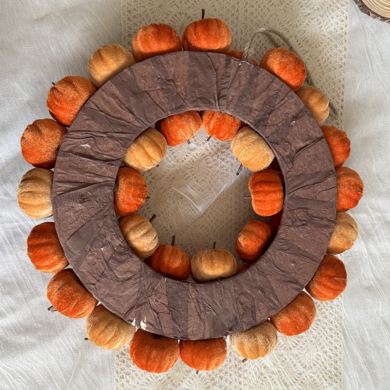 Halloween Harvest Pumpkin Wreath Halloween - Tophatter Daily Deals