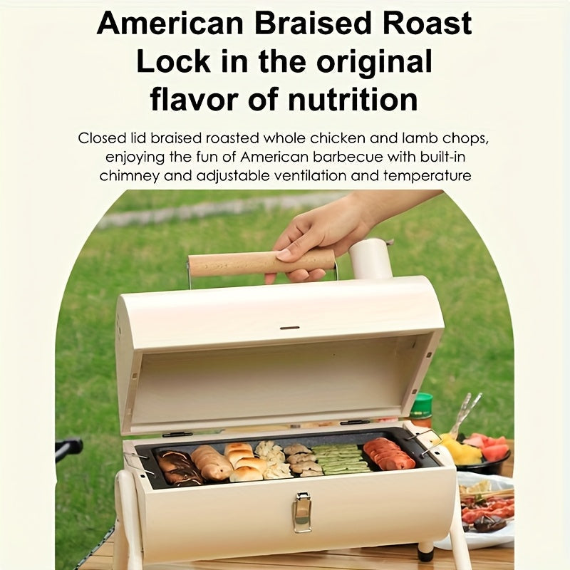 Portable Cast Iron BBQ Grill Charcoal Stove Kitchen Appliances - Tophatter Daily Deals