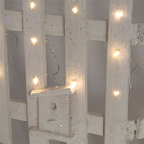 White Wooden LED Light Up Snow Topped Glitter Christmas Tree Fence | Snow Capped Picket Fence For Christmas Tree | White Wooden Christmas Tree Skirt Picket Fence Border - 100 x 40cm Tree Skirt - Tophatter Daily Deals