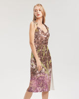 BEAUTIFUL PURPLE GITTER DESIGN CREATED BY FLIPSTYLEZ Women's All-Over Print Tie Strap Split Dress All-Over Print Dresses & Skirts - Tophatter Daily Deals