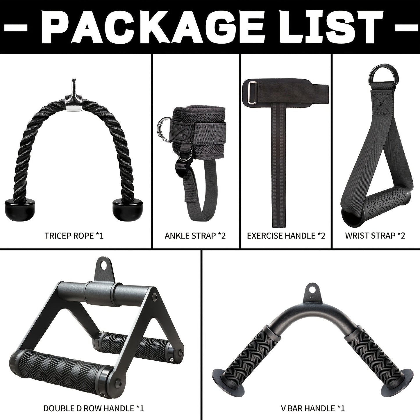 Iron Lat Pull-Down Attachment Set (6pcs) Free Weights - Tophatter Daily Deals