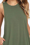 Full Size Round Neck Sleeveless Dress with Pockets Casual Dresses - Tophatter Daily Deals