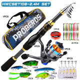 Fishing Rod Reel Combo Kit with Lures and Bag Outdoor > Fishing - Tophatter Daily Deals