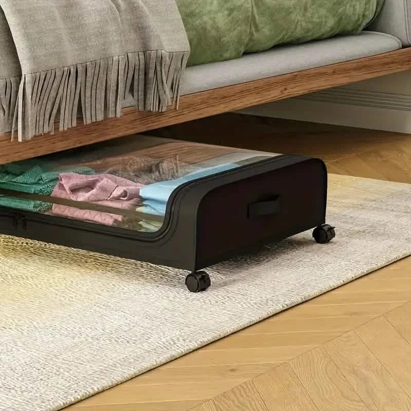 Under-Bed Storage Drawer with Wheels Multipurpose with Clear Window & Label Storage & Organization - Tophatter Daily Deals