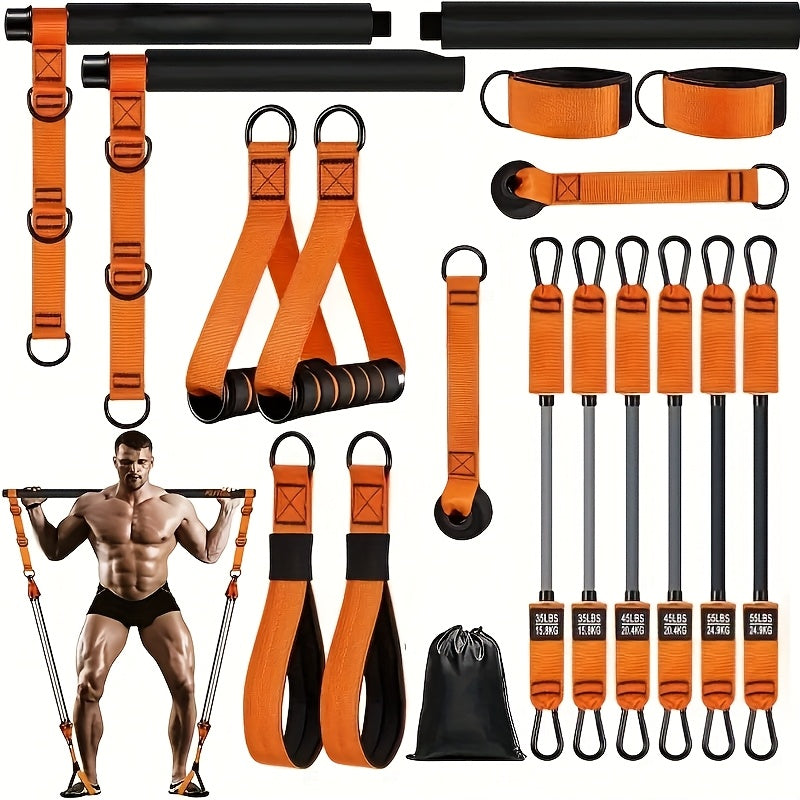 Men’s Pilates Bar with Resistance Bands Accessories > Resistance Bands - Tophatter Daily Deals