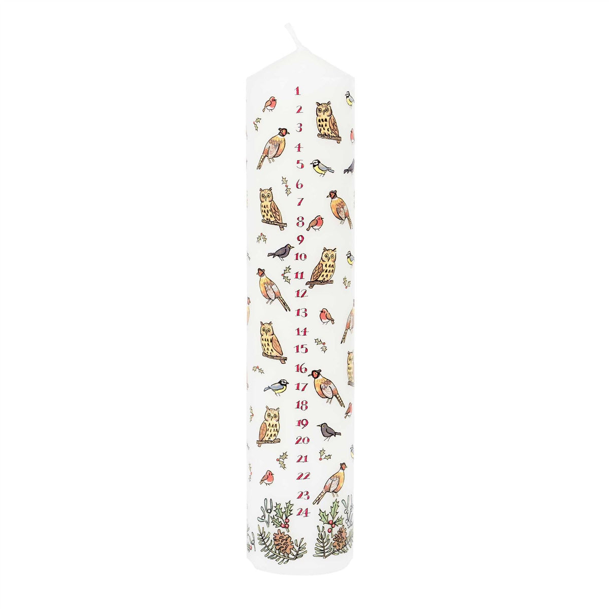 Traditional Countdown To Christmas Advent Candle | Winter Birds Pillar Candle | Christmas Candle Advent Candles Advent Candle - Tophatter Daily Deals