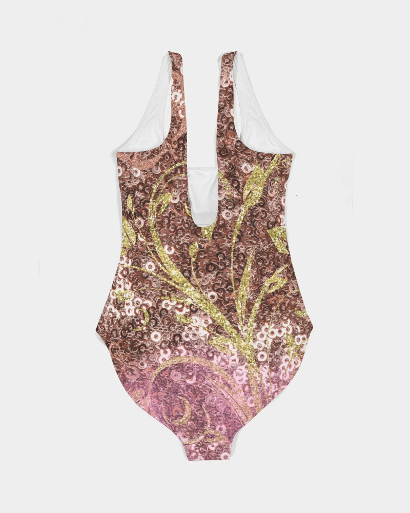 BEAUTIFUL PURPLE GITTER DESIGN CREATED BY FLIPSTYLEZ Women's All-Over Print One-Piece Swimsuit Swimwear - Tophatter Daily Deals