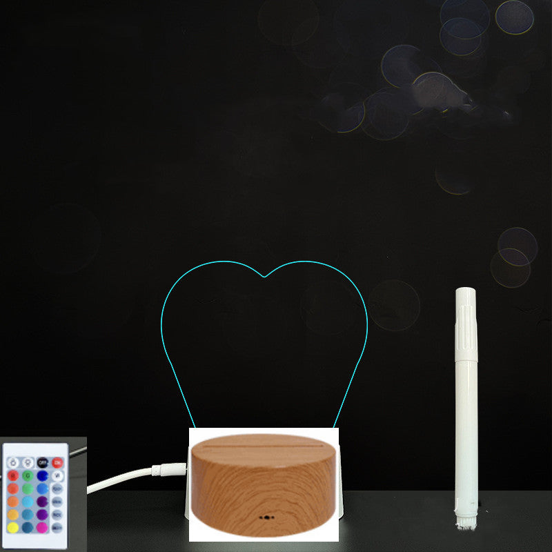 3D Acrylic Board Handwriting Message Board LED Light Style12 Wood grain B 0 - Tophatter Daily Deals