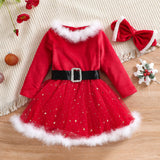 1-5 Years Christmas Winter Girls dress Red 21 0 - Tophatter Daily Deals